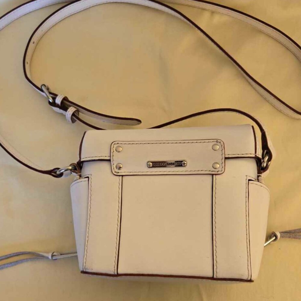 Ivory White Leather Rebecca Minkoff Crossbody Bag Great Style Retail Value $98 - Picture 8 of 16